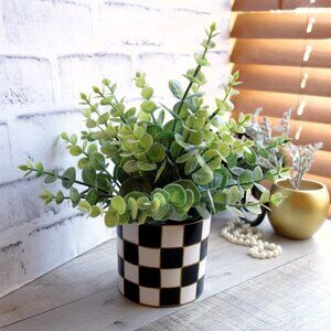 Checked Flower Pot Checkered Potted Greenery Buffalo Check Houseplant